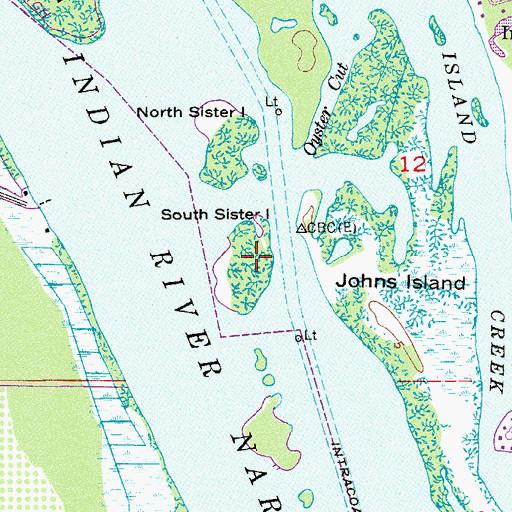 Topographic Map of South Sister Island, FL