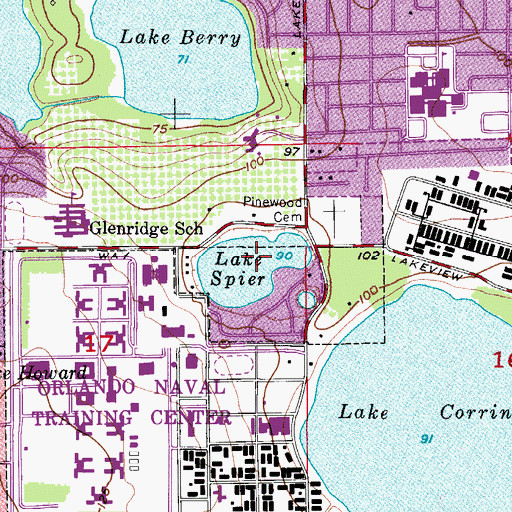 Topographic Map of Lake Spier, FL