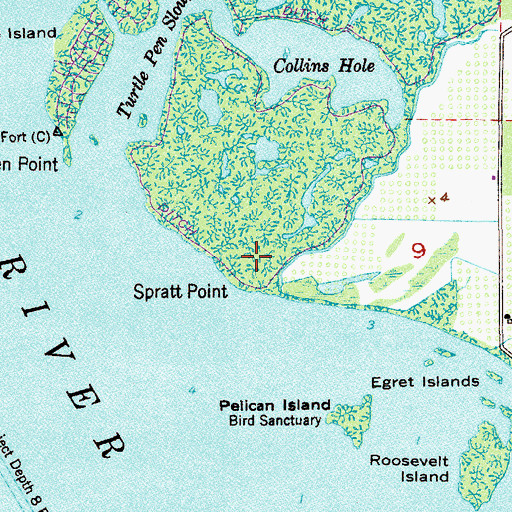 Topographic Map of Spratt Point, FL