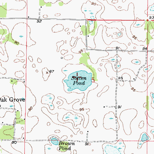 Topographic Map of Staten Pond, FL