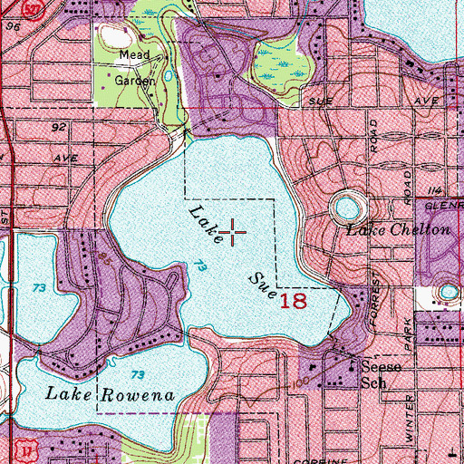 Topographic Map of Lake Sue, FL