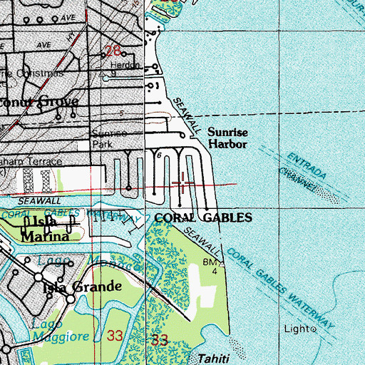 Topographic Map of Sunrise Harbor, FL