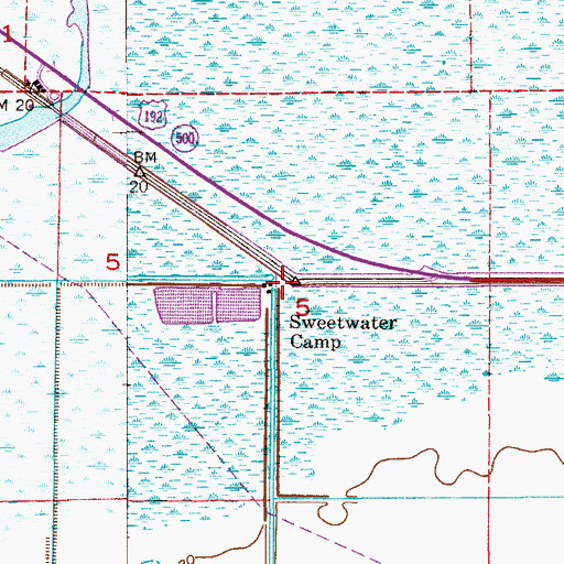 Topographic Map of Sweetwater Camp, FL