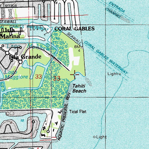 Topographic Map of Tahiti Beach, FL