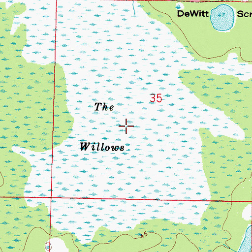 Topographic Map of The Willows, FL