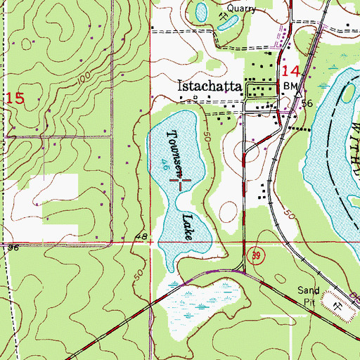 Topographic Map of Lake Townsend, FL