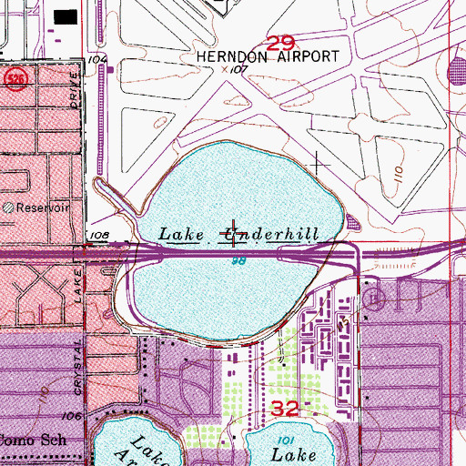 Topographic Map of Lake Underhill, FL
