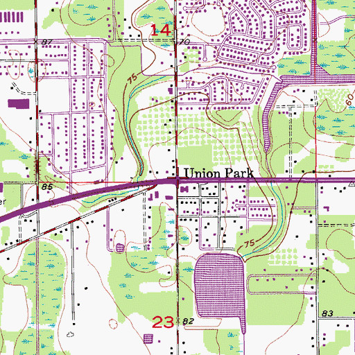 Topographic Map of Union Park, FL