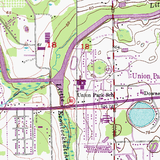 Topographic Map of Union Park School, FL