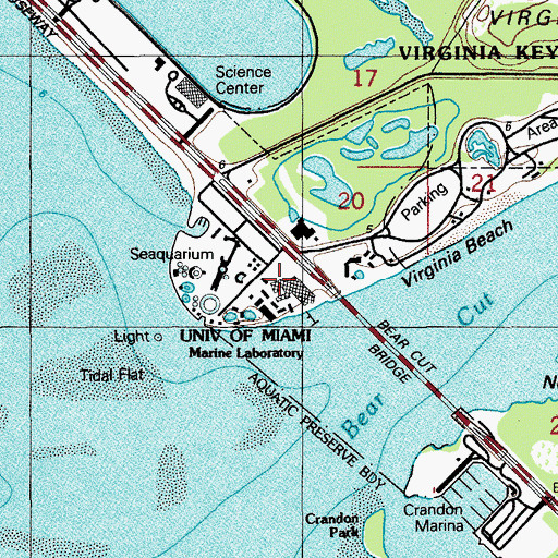 Topographic Map of University of Miami, FL