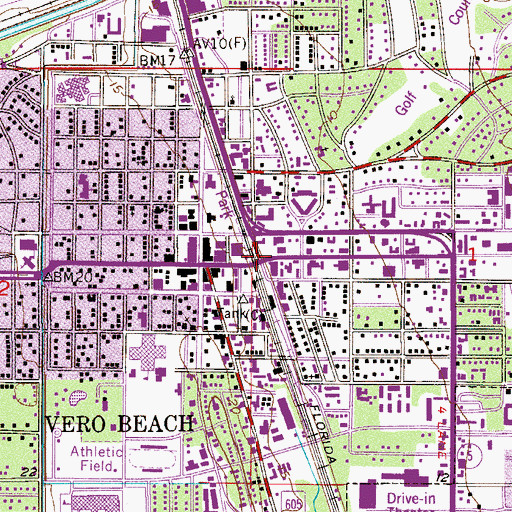Topographic Map of Vero Beach, FL