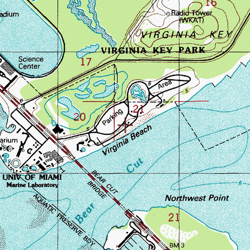Topographic Map of Virginia Beach, FL