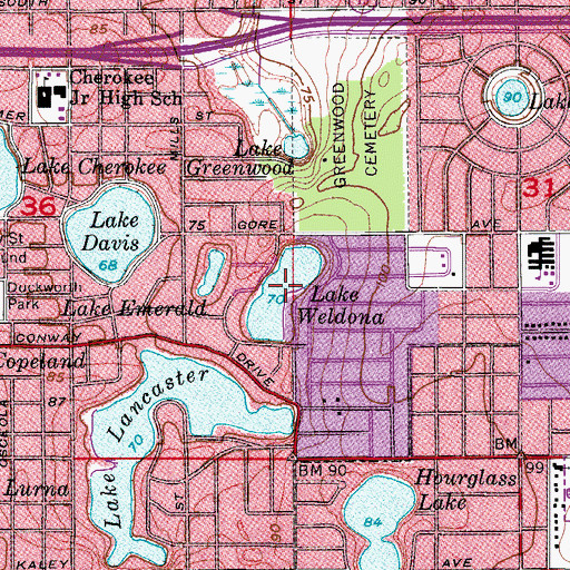 Topographic Map of Lake Weldona, FL