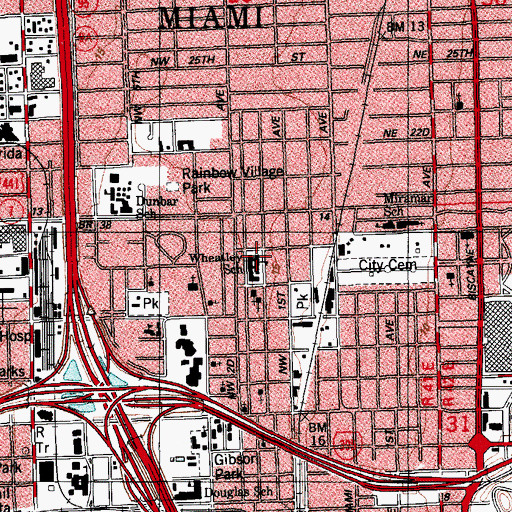 Topographic Map of Phyllis Wheatley Elementary School, FL