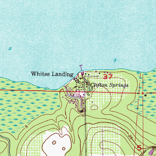 Topographic Map of Whites Landing, FL