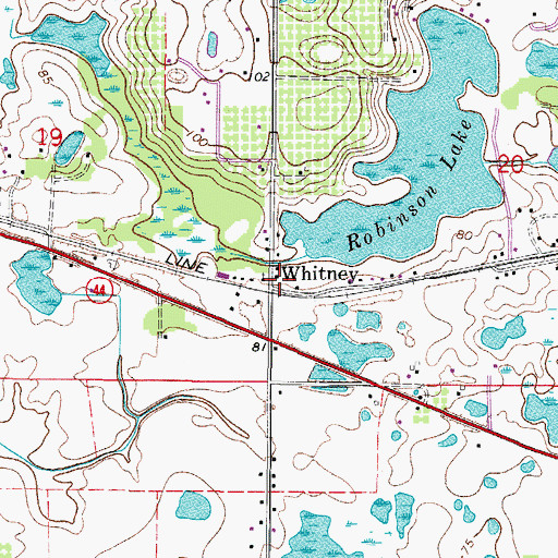 Topographic Map of Whitney, FL