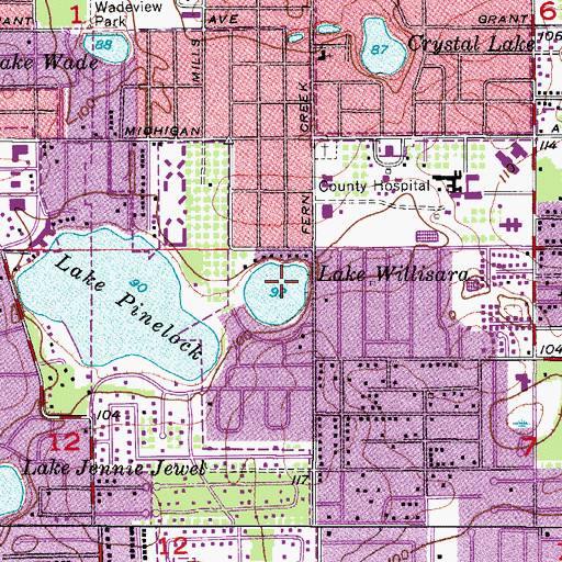 Topographic Map of Lake Willisara, FL