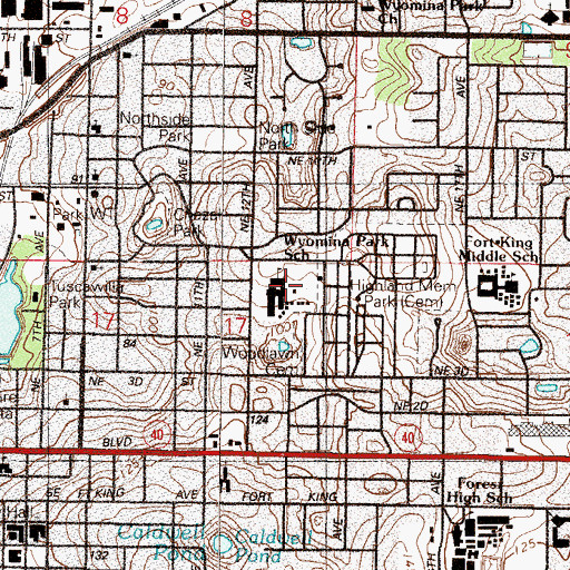 Topographic Map of Wyomina Park Elementary School, FL