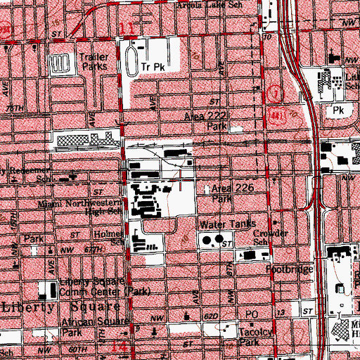 Topographic Map of Miami Northwestern Senior High, FL