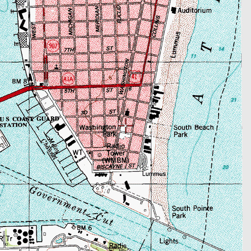 Topographic Map of Washington Park, FL