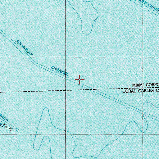 Topographic Map of Four-Way Channel, FL