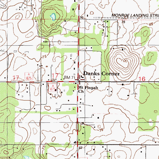 Topographic Map of Danks Corner, FL
