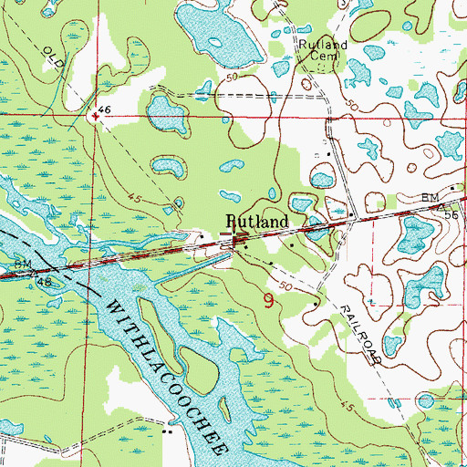 Topographic Map of Rutland, FL