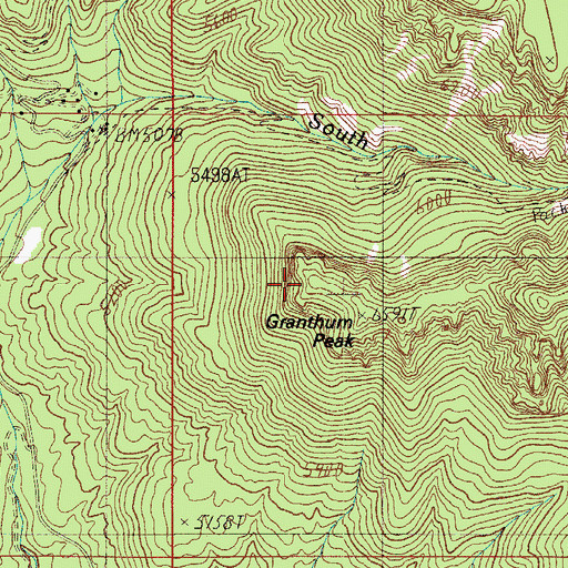 Topographic Map of Grantham Peak, AZ