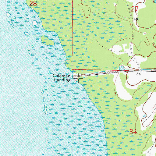 Topographic Map of Coleman Landing, FL