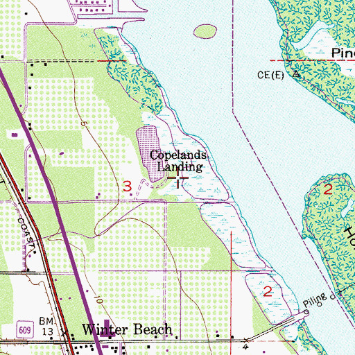 Topographic Map of Copelands Landing, FL