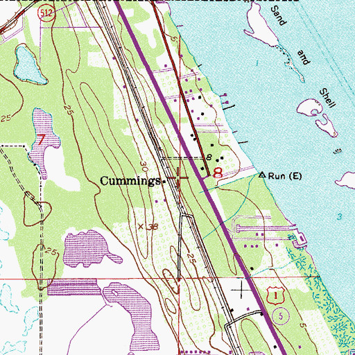 Topographic Map of Cummings, FL