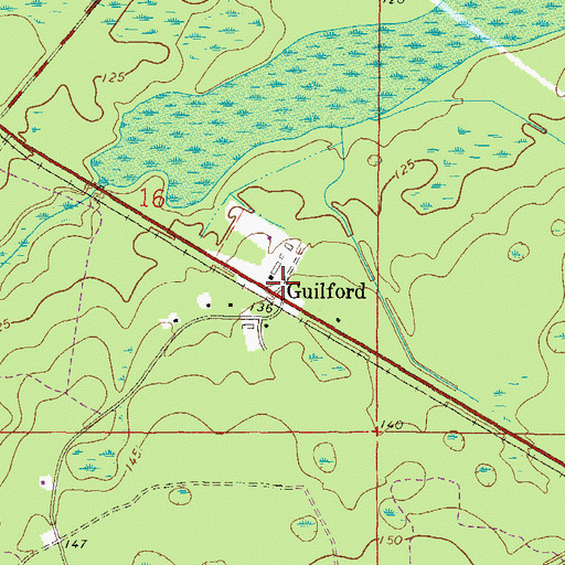 Topographic Map of Guilford, FL