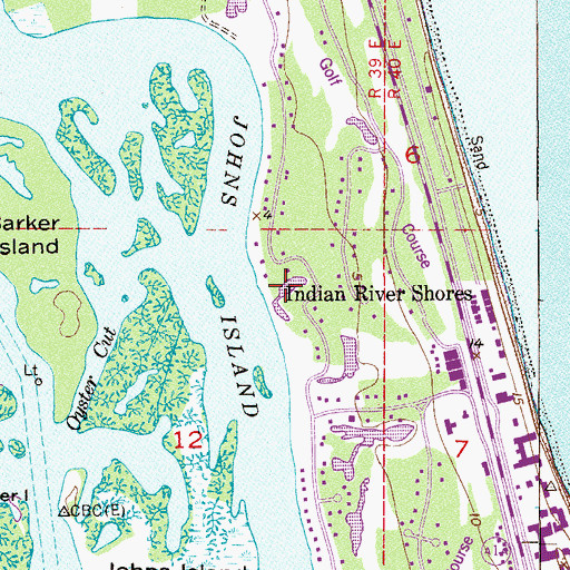 Topographic Map of Indian River Shores, FL