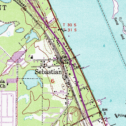 Topographic Map of Sebastian, FL