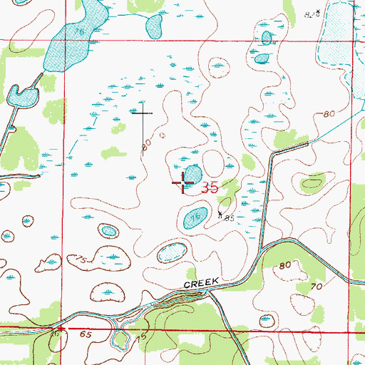 Topographic Map of Sumter County, FL