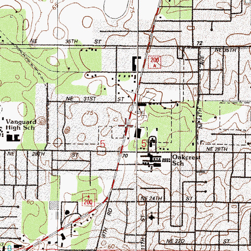 Topographic Map of Shady Oaks Mall, FL