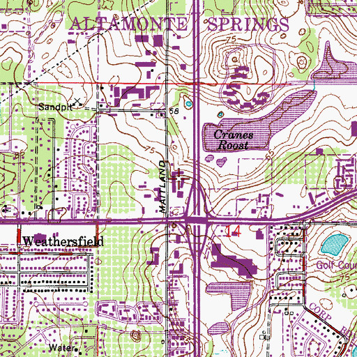Topographic Map of Oak Tree Plaza, FL