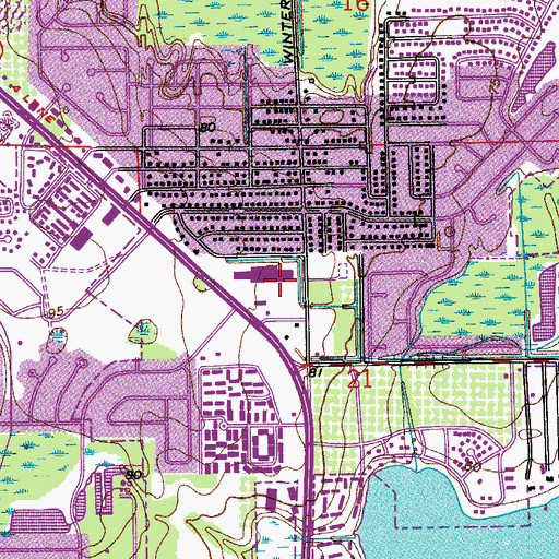 Topographic Map of Willa Springs Village Shopping Center, FL