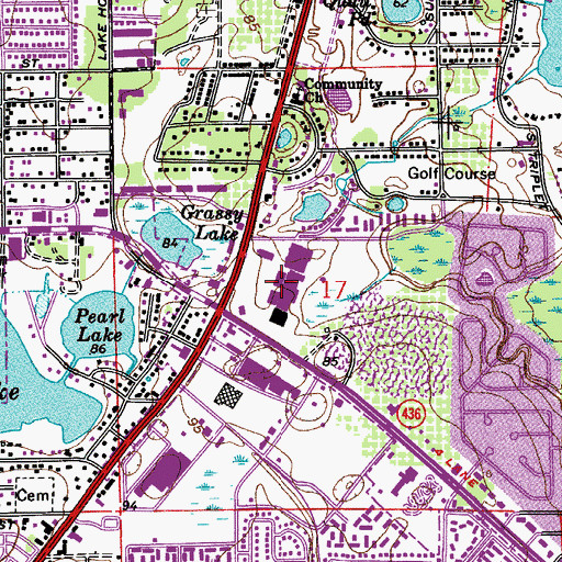Topographic Map of Seminole Plaza, FL