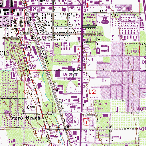 Topographic Map of Vero Mall, FL