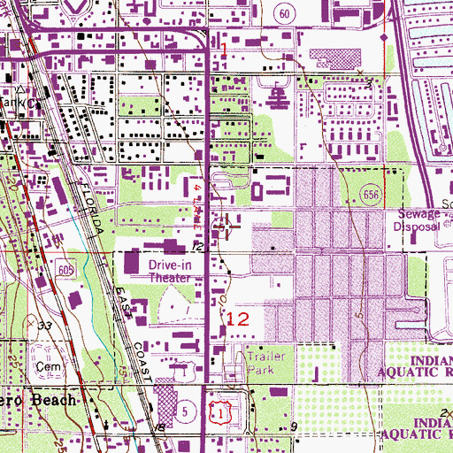 Topographic Map of Vero Beach Central Plaza, FL
