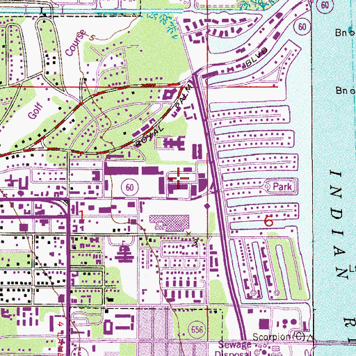 Topographic Map of Treasure Coast Plaza, FL