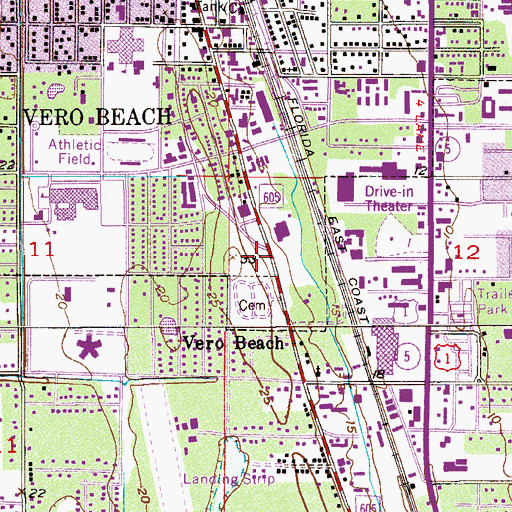 Topographic Map of Lurias Plaza, FL