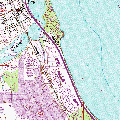 Topographic Map of Palm Bay Plaza, FL