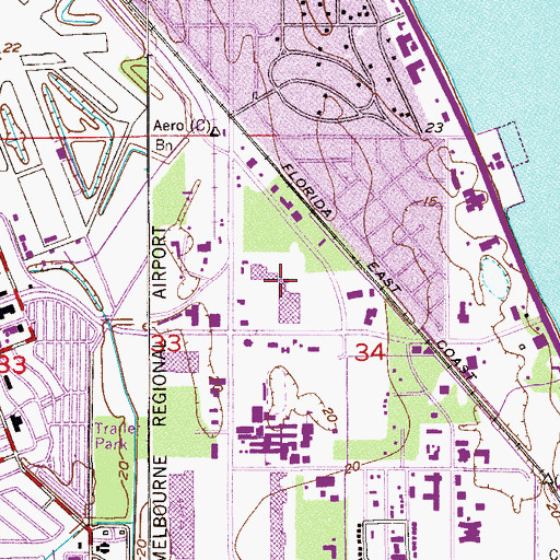 Topographic Map of NASA Plaza, FL