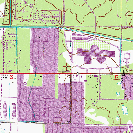 Topographic Map of Melbourne Square, FL