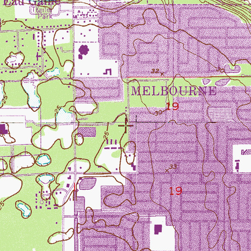 Topographic Map of Lake Washington Square, FL
