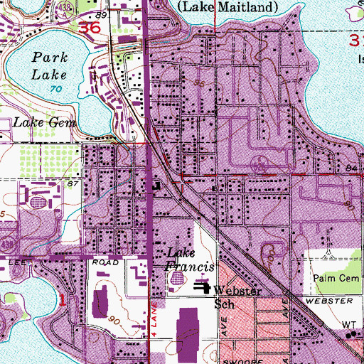 Topographic Map of Maitland Plaza, FL
