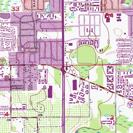 Topographic Map of Dover Shores Shopping Center, FL