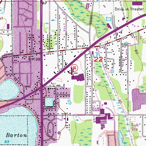Topographic Map of East Orlando Shopping Center, FL
